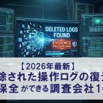 【2026年最新】削除された操作ログの復元・証拠保全ができる調査会社10選! 【2026年最新】削除された操作ログの復元・証拠保全ができる調査会社10選!